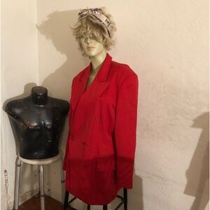 VINTAGE 80’s ESCADA NEW WOOL RED BLAZER SIZE 42 /12